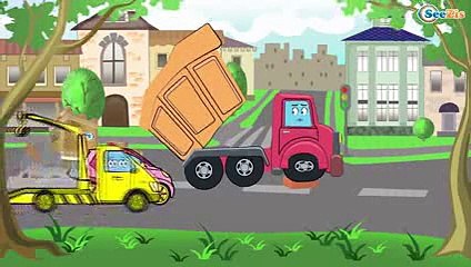 ➲ Excavator and Dump Truck - Construction Vehicles on Job - Animation Cartoon