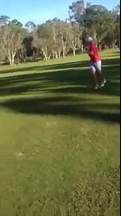 Kangaroo Chases Golfers
