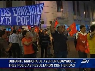 UN DETENIDO TRAS MARCHA EN GUAYAQUIL