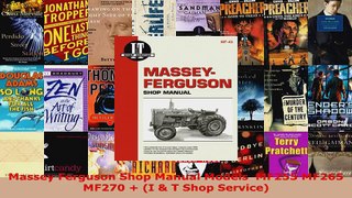 Read  Massey Ferguson Shop Manual Models  MF255 MF265 MF270  I  T Shop Service EBooks Online