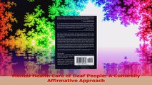 Download  Mental Health Care of Deaf People A Culturally Affirmative Approach Ebook Online
