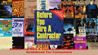 Read  Before You Hire A Contractor A Construction Guidebook For Consumers Ebook Free