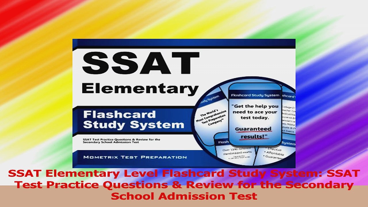 SSAT Elementary Level Flashcard Study System SSAT Test Practice Questions  Review for Read Online
