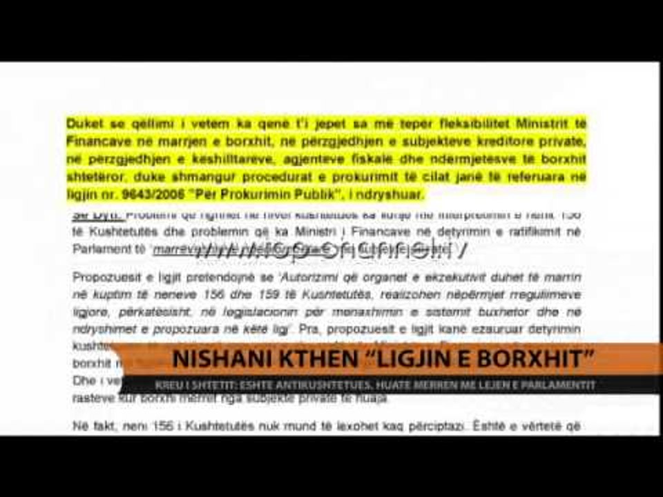 Nishani kthen "ligjin e borxhit" - Top Channel Albania - News - Lajme