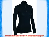 Icebreaker Damen Shirt Unterhemd Langarm Everyday Longsleeve Half Zip Black M 101303