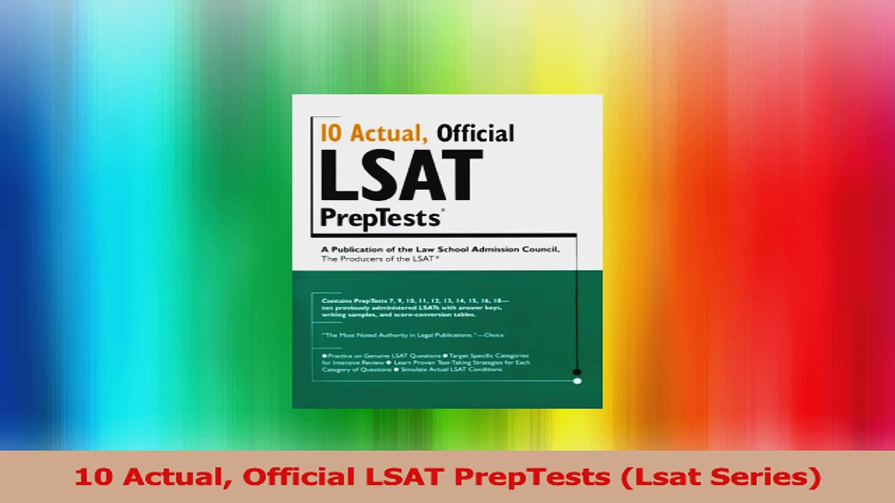 10 Actual Official LSAT PrepTests Lsat Series Download