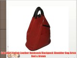Cavalieri Italian Leather Rucksack/Backpack Shoulder Bag Brick Red