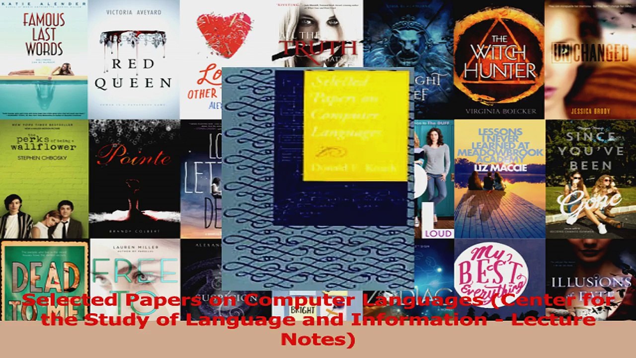 Read  Selected Papers on Computer Languages Center for the Study of Language and Information  PDF Free