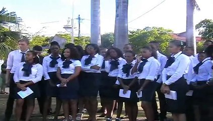 Cérémonie du 11 novembre 2015 à Basse-Terre : 1ère partie, le monument