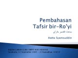 Pembahasan Tafsir Bir-Ro'yi