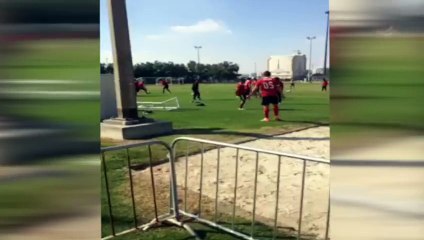 خاص لبوابة الاهرام الرياضية | لقطات من تدريب الاهلي الصباحي في دبي
