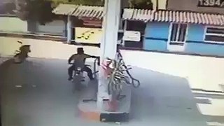 Fire in Bike On Petrol pump