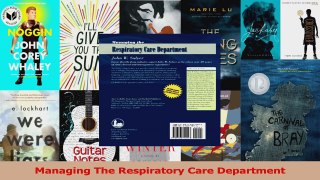 Read  Managing The Respiratory Care Department PDF Online