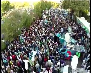 سینٹرسراج الحق اورعمران خان کی قیادت میں منعقدہ کراچی ریلی کے فضائی مناظر