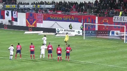 Moukandjo Goal - GFC Ajaccio 1-1 Lorient - 28-11-2015