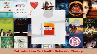 Read  Introduction To Health Behavior Theory Ebook Free