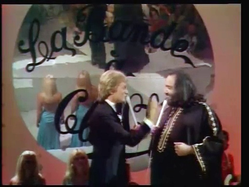 Demis Roussos and Claude François (Cloclo), 1976.