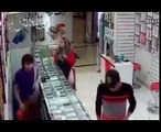 Beautiful Girl cleverly stealing a mobile from a shop in Pakistan