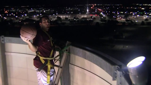 Cross Tower Shot w/ Night Vision | Top View | Dude Perfect