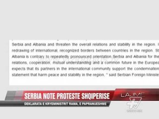 Serbia, notë proteste Shqipërisë - News, Lajme - Vizion Plus