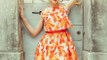 Jacquard orange flower dress A dress Best Seller