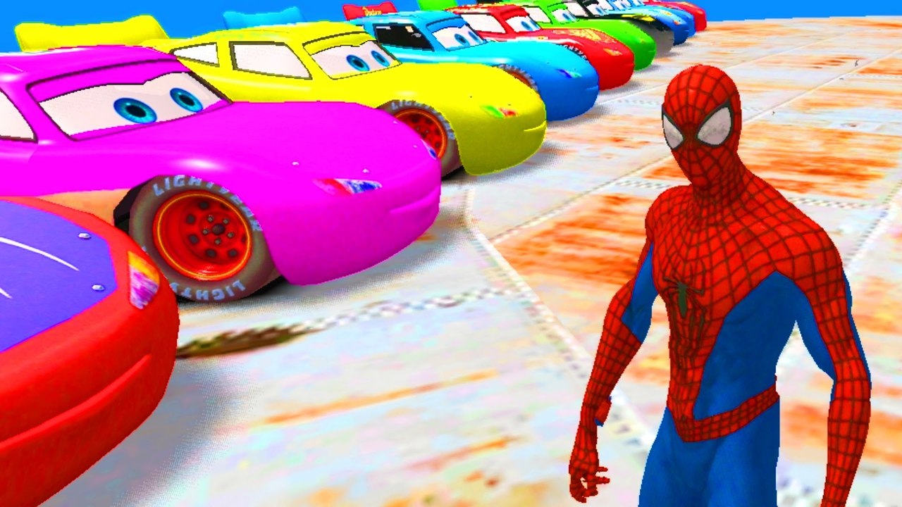 Nursery Rhymes Disney Pixar Cars Spiderman & Lightning McQueen Colors (Songs for Children with Action)