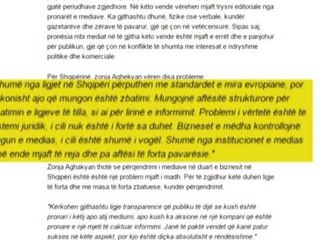 SHQIPERIA SHENON RENIE ME NJE POZICION NE RAPORTIN E “FH” PER LIRINE E MEDIAS LAJM