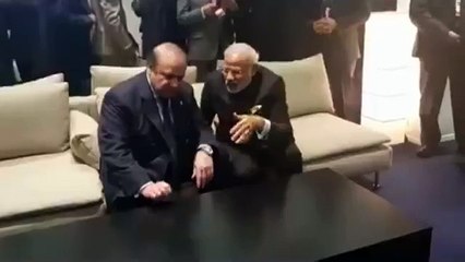 PM Nawaz Sharif with Modi in Paris