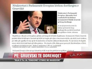 PARLAMENTI EUROPIAN KERKON DOREHEQJEN E KRYEMINISTRIT NIKOLLA GRUEVSKI LAJM