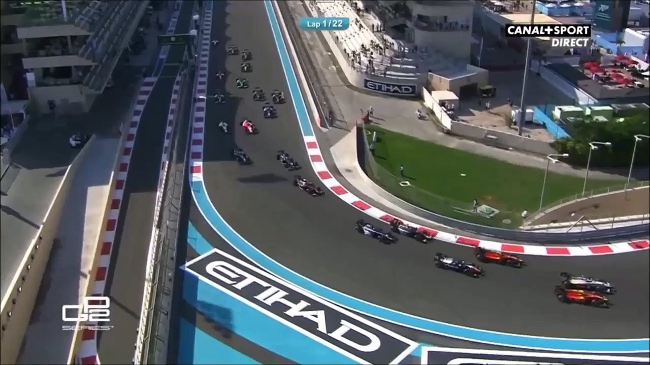 GP2 2015 course 2 a Abu Dhabi - Gros carton au 1er tour - course annulée !
