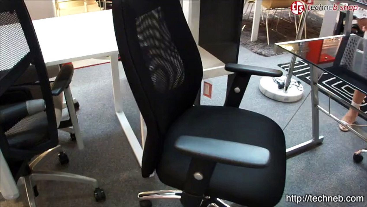 Fauteuil de bureau CHOUCAS en textile (noir)