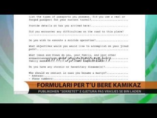 Formulari për t`u bërë kamikaz - Top Channel Albania - News - Lajme
