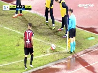 Δεν πανηγύρισε το γκολ ο Κώστας Χατζής (Παναχαϊκή-ΑΕΛ 2015-16)