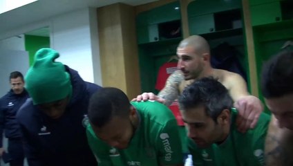 Joie particulière dans le vestiaire des Verts !