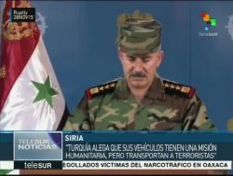 Ejército sirio asegura que Turquía traslada municiones para Daesh