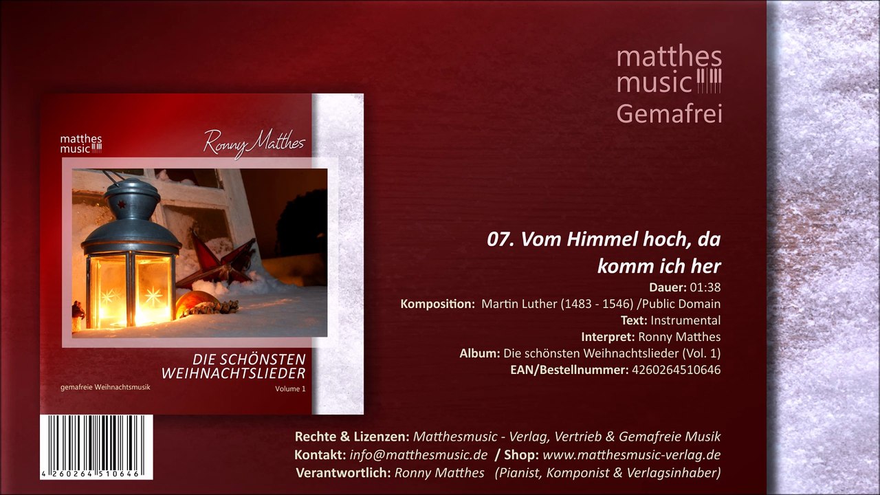 Vom Himmel hoch, da komm ich her - Festliche Klaviermusik (07/14) - CD: Die schönsten Weihnachtslieder (Vol. 1)