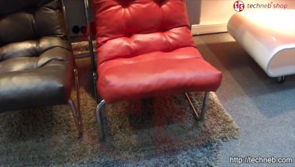 Fauteuil design ISERE en simili cuir (marron)
