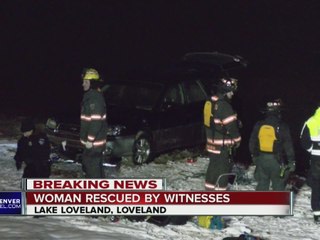 Good Samaritans pull woman from car in Lake Loveland in below-freezing weather