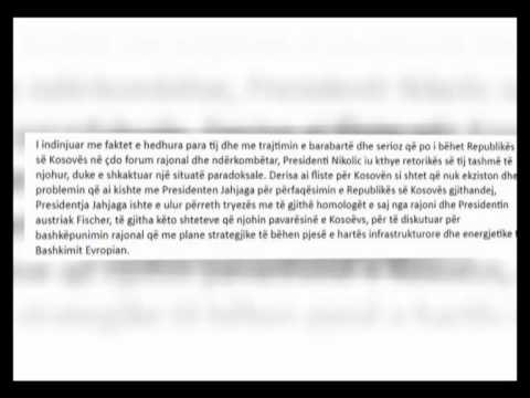 PRESIDENTJA E KOSOVES JAHJAGA REAGON NDAJ DEKLARATES SE PRESIDENTIT NIKOLIC LAJM