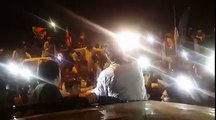 Imran Khan welcome at Al-Asif Square in Karachi