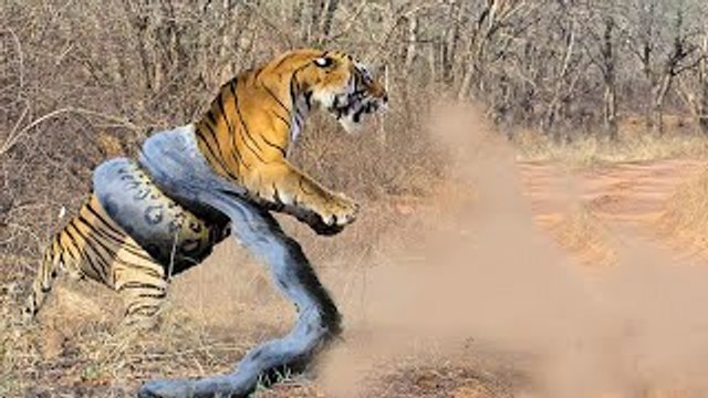 Giant ANACONDA attacks TIGER - Animal Fight Python vs Tiger vs Jaguar Real Fight