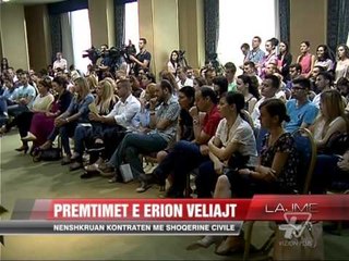 Erion Veliaj nënshkruan kontratë me shoqërinë civile - News, Lajme - Vizion Plus