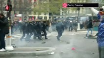 Police fired tear gas at protestors in Paris who gathered to protest climate change despite a ban on demonstrations in t