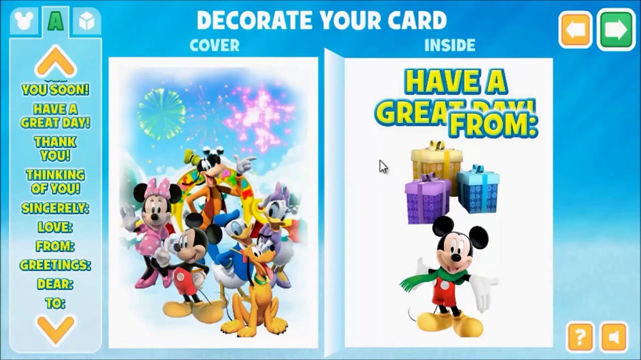 Disney Junior Card Creator - Mickey Mouse Clubhouse - Disney Jr. Games