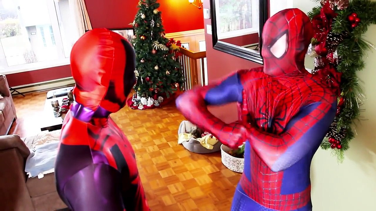 The Amazing Spiderman vs Deadpool in Real Life Superhero noisy Fight and Having Fun Movie