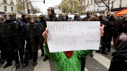 Tear gas at Paris climate conference demonstration