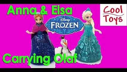 Disney Frozen Magic Clip Princess Elsa Anna Carrying Olaf