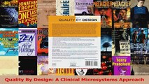 Read  Quality By Design A Clinical Microsystems Approach PDF Free