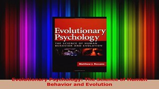 Evolutionary Psychology The Science of Human Behavior and Evolution Read Online