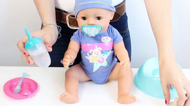 Baby Doll Bathtime Baby Born Wash Basin Brushes His Teeth Hands and Face Before Bedtime